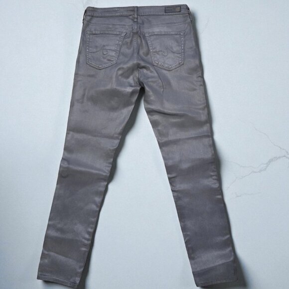 AG Adriano Goldschmied The Legging Ankle Coated Gray Skinny Jeans Women’s 27 - Picture 6 of 9